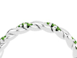 White gold Twisted Pavé Round Peridot Eternity Band_10