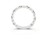 White gold Twisted Pavé Round Peridot Eternity Band_9