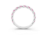 White gold Twisted Pavé Round Pink Sapphire Eternity Band with Shared Prong Setting_21