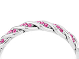 White gold Twisted Pavé Round Pink Sapphire Eternity Band with Shared Prong Setting_22