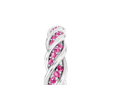 White gold Twisted Pavé Round Pink Sapphire Eternity Band with Shared Prong Setting_23