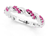 White gold Twisted Pavé Round Pink Sapphire Eternity Band_19