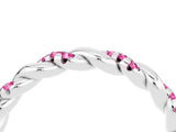 White gold Twisted Pavé Round Pink Sapphire Eternity Band_22