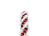 White gold Twisted Pavé Round Ruby Eternity Band with Shared Prong Setting_11