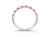 White gold Twisted Pavé Round Ruby Eternity Band with Shared Prong Setting_9