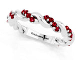 White gold Twisted Pavé Round Ruby Eternity Band_7
