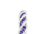 White gold Twisted Pavé Round Tanzanite Eternity Band with Shared Prong Setting_11