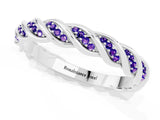 White gold Twisted Pavé Round Tanzanite Eternity Band with Shared Prong Setting_7