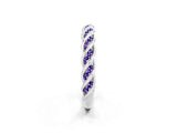 White gold Twisted Pavé Round Tanzanite Eternity Band with Shared Prong Setting_8
