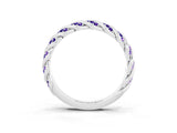 White gold Twisted Pavé Round Tanzanite Eternity Band with Shared Prong Setting_9