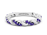 White gold Twisted Pavé Round Tanzanite Eternity Band_6