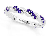 White gold Twisted Pavé Round Tanzanite Eternity Band_7