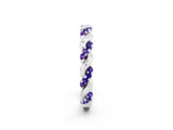 White gold Twisted Pavé Round Tanzanite Eternity Band_8