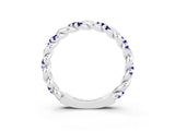 White gold Twisted Pavé Round Tanzanite Eternity Band_9