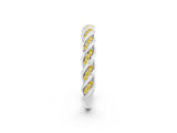 White gold Twisted Pavé Round Yellow Sapphire Eternity Band with Shared Prong Setting_20