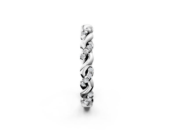 Platinum Twisted Pavé Round Diamond Eternity Band