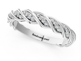 White gold Twisted Pave Round Diamond Eternity Band with Shared Prong Setting_116