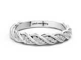 White gold Twisted Pave Round Diamond Eternity Band with Shared Prong Setting_124