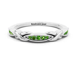 White gold Twisted Peridot Marquise Pavé Band with Shared Prong Setting_6