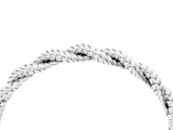 White gold Twisted Rope Solitaire Band with Round Stone and Bezel Setting_56