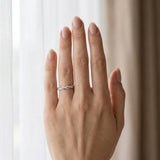 White gold Twisted Rope Solitaire Band with Round Stone and Bezel Setting_69