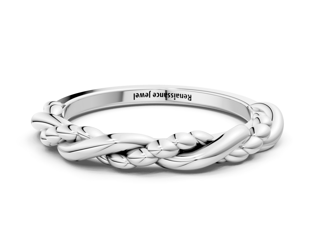 White gold Twisted Rope Solitaire Band_52