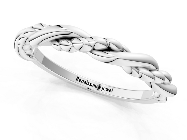 Platinum Twisted Rope Solitaire Band