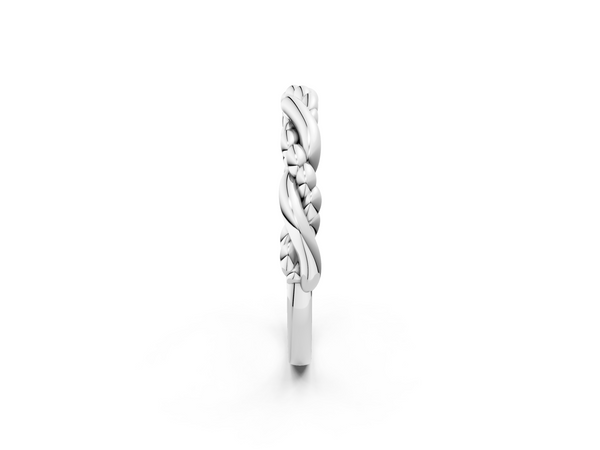 White gold Twisted Rope Solitaire Band