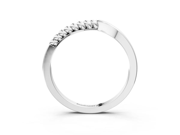 Platinum Twisted Solitaire Round Cut Knife Edge Prong Ring