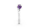 White gold Two-Stone Pear Amethyst Bypass Ring with Prong Setting_8