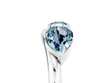 White gold Two-Stone Pear Aquamarine Bypass Ring with Prong Setting_11