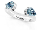 White gold Two-Stone Pear Aquamarine Bypass Ring with Prong Setting_7