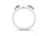 White gold Two-Stone Pear Aquamarine Bypass Ring with Prong Setting_9