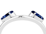 White gold Two-Stone Pear Blue Sapphire Bypass Ring with Prong Setting_10