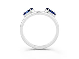 White gold Two-Stone Pear Blue Sapphire Bypass Ring with Prong Setting_9