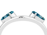White gold Two-Stone Pear Blue Topaz Bypass Ring with Prong Setting_10