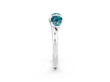White gold Two-Stone Pear Blue Topaz Bypass Ring with Prong Setting_8