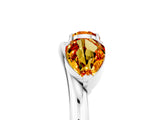 White gold Two-Stone Pear Citrine Bypass Ring with Prong Setting_11