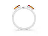 White gold Two-Stone Pear Citrine Bypass Ring with Prong Setting_9