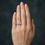 White gold Two-Stone Pear Diamond Bypass Ring with Prong Setting_62