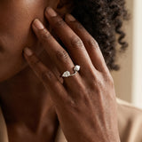 White gold Two-Stone Pear Diamond Bypass Ring with Prong Setting_66