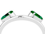 White gold Two-Stone Pear Emerald Bypass Ring with Prong Setting_10