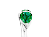 White gold Two-Stone Pear Emerald Bypass Ring with Prong Setting_16