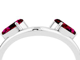 White gold Two-Stone Pear Garnet Bypass Ring with Prong Setting_10