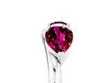 White gold Two-Stone Pear Garnet Bypass Ring with Prong Setting_11