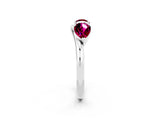 White gold Two-Stone Pear Garnet Bypass Ring with Prong Setting_8