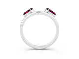 White gold Two-Stone Pear Garnet Bypass Ring with Prong Setting_9