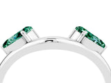 White gold Two-Stone Pear Green Sapphire Bypass Ring with Prong Setting_10