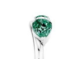 White gold Two-Stone Pear Green Sapphire Bypass Ring with Prong Setting_11