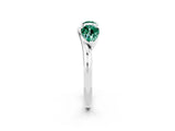White gold Two-Stone Pear Green Sapphire Bypass Ring with Prong Setting_8